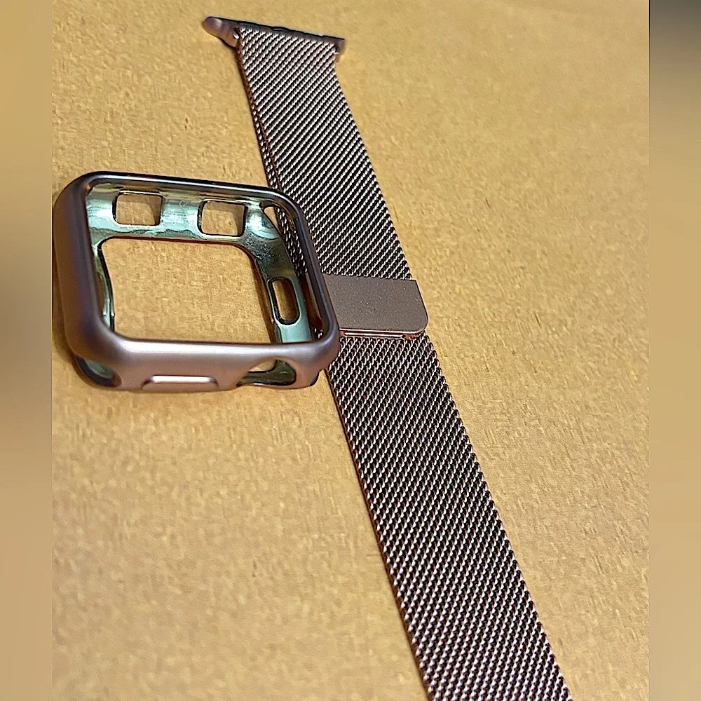 Apple Watch rose gold case, adjustable magnetic Milanese band, 38mm/series 3